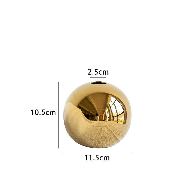 Golden Ball Ceramic Vase