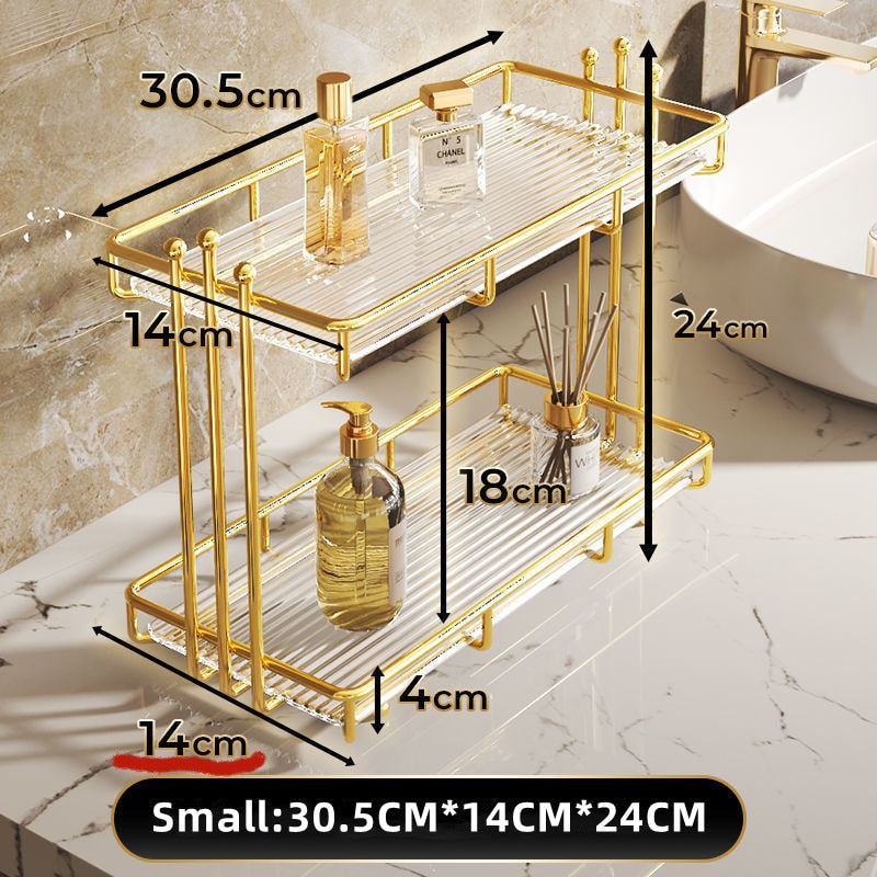 Golden Acrylic Beauty Organiser