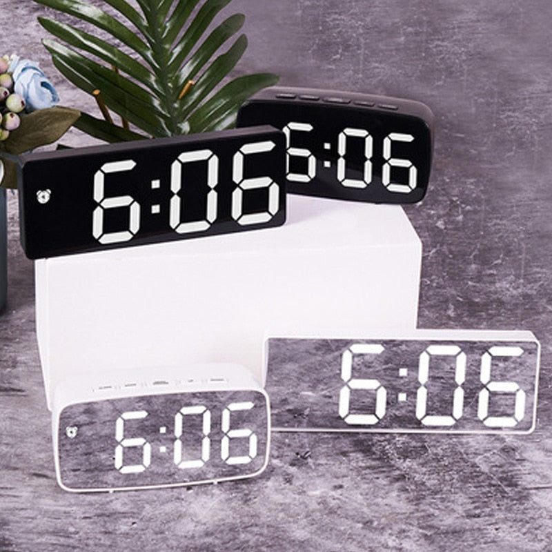LED Mirror Digital Alarm Clock