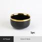Black with Golden Rim Tableware