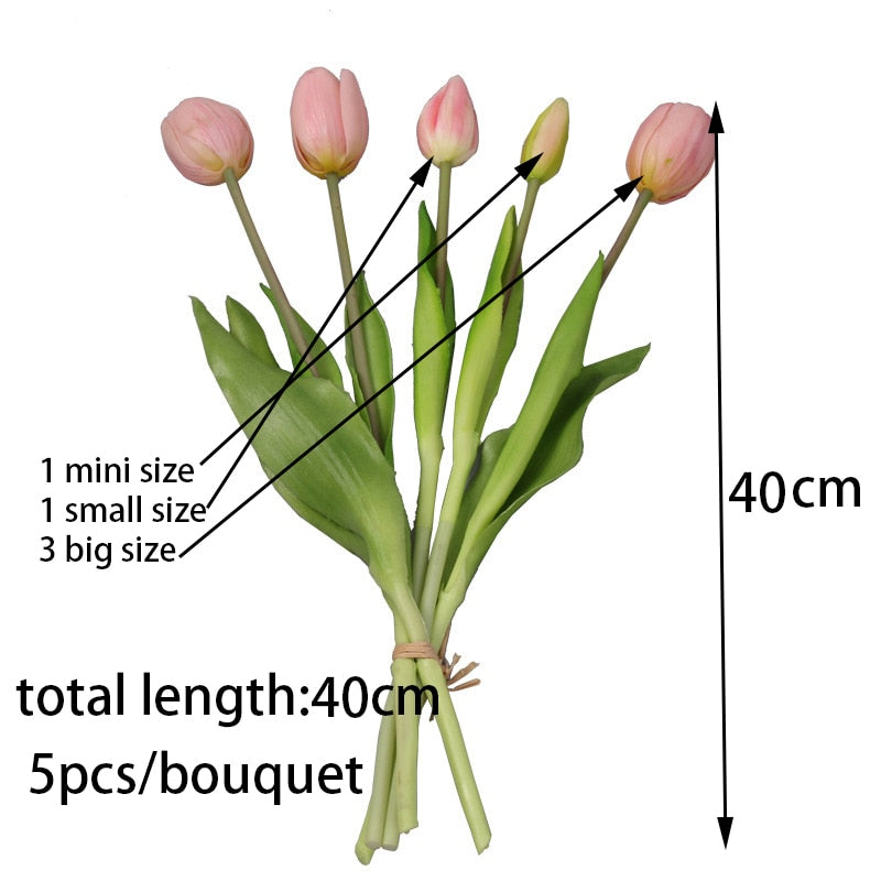Tulip Artificial Flowers - 5 Piece