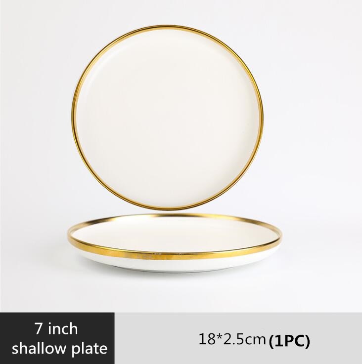 White with Golden Rim Tableware Set