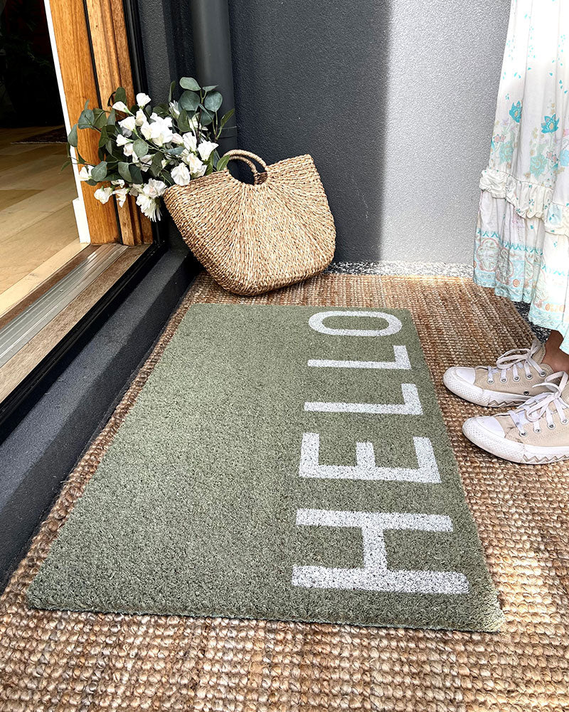 Hello Doormat - Eucalyptus