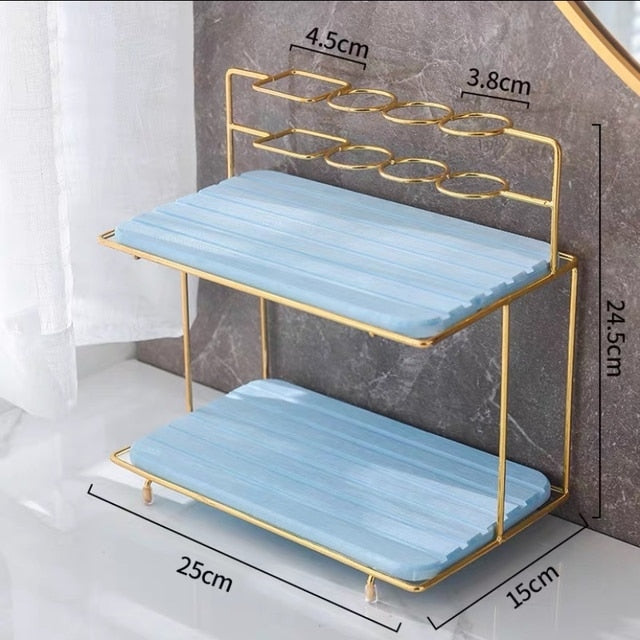 Golden Frame Bathroom Storage Rack