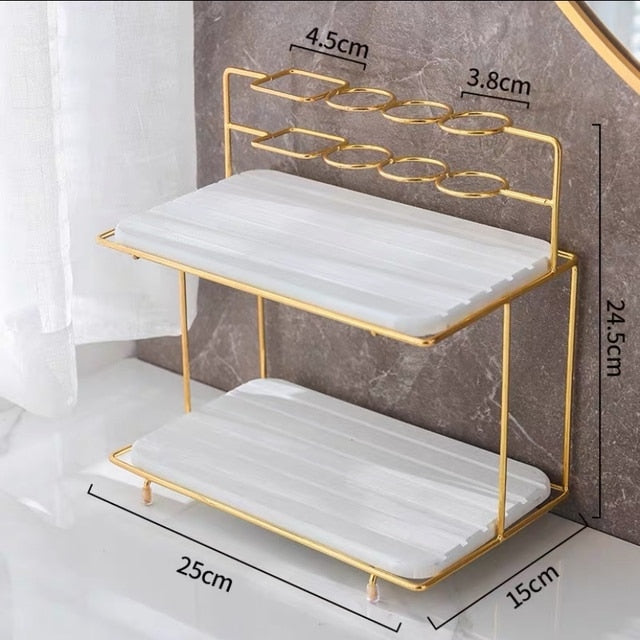 Golden Frame Bathroom Storage Rack