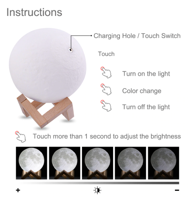 Rechargeable Moon Lamp