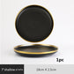 Black with Golden Rim Tableware