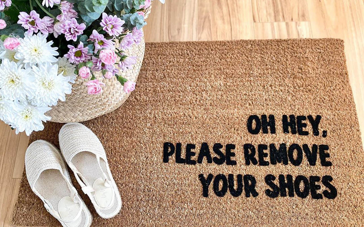 Please Remove Your Shoes Doormat Embossed