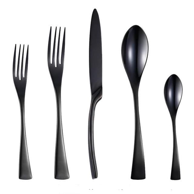 20 Piece Black Cutlery Set