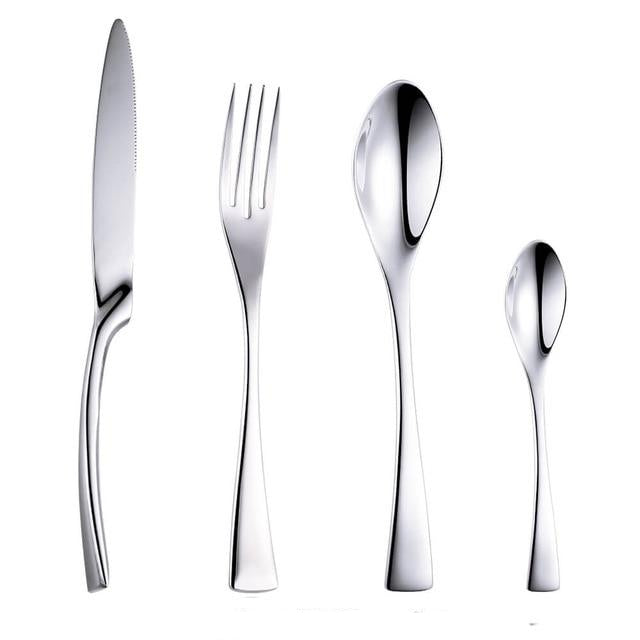Stylish 24 Piece Silver Cutlery Set