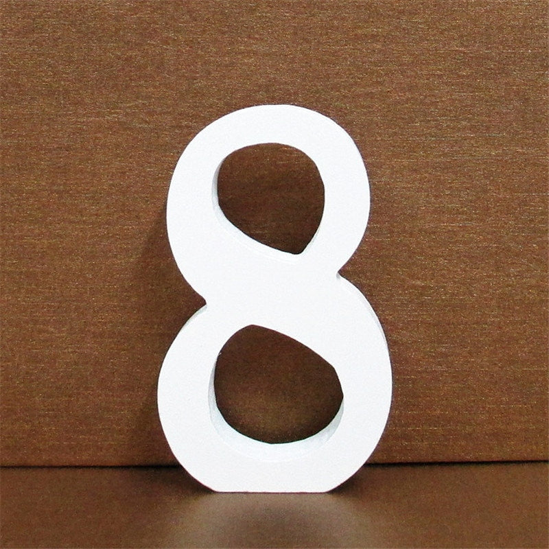 White Block Letters and Numbers