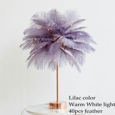 DIY Feather Table Lamp