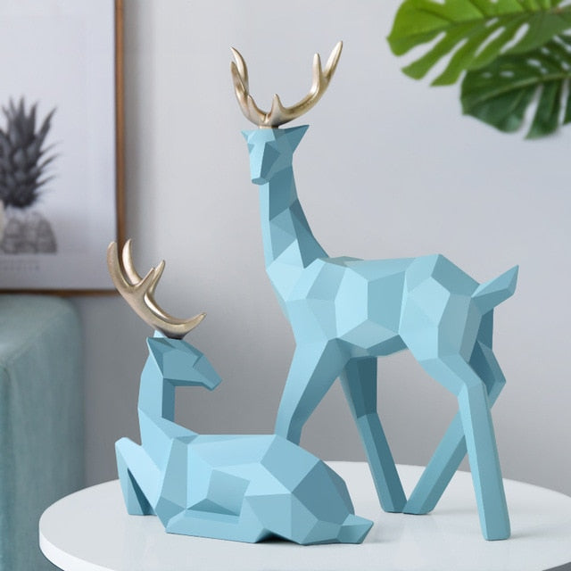 Geometric Deer Figurines