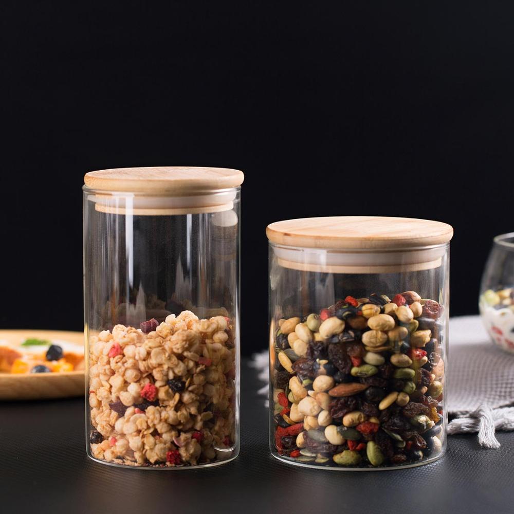 Sealed Glass Canisters with Bamboo Lid