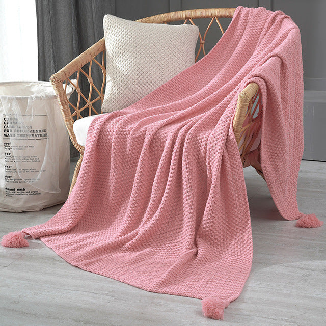 Knitted Tassel Throw