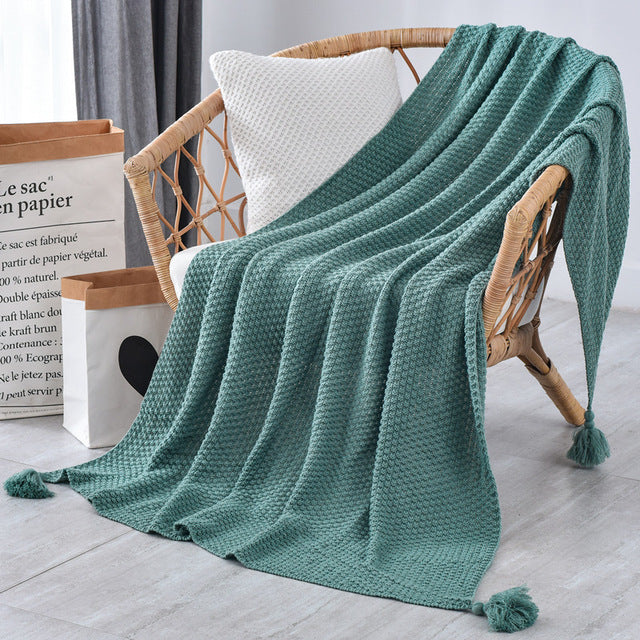 Knitted Tassel Throw