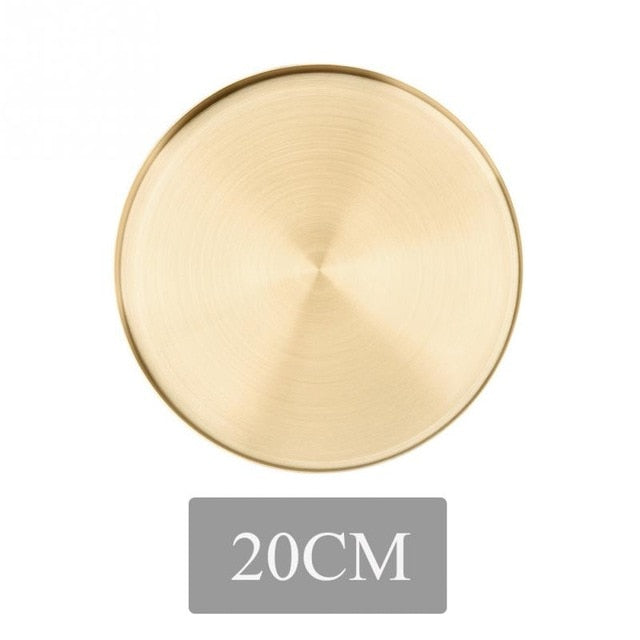 Round Golden Display Tray
