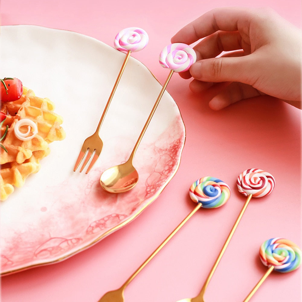 4 Piece Lollipop Dessert Cutlery