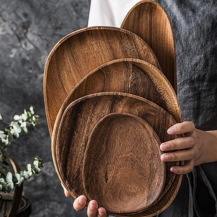 Asymmetrical Wooden Serving Platter