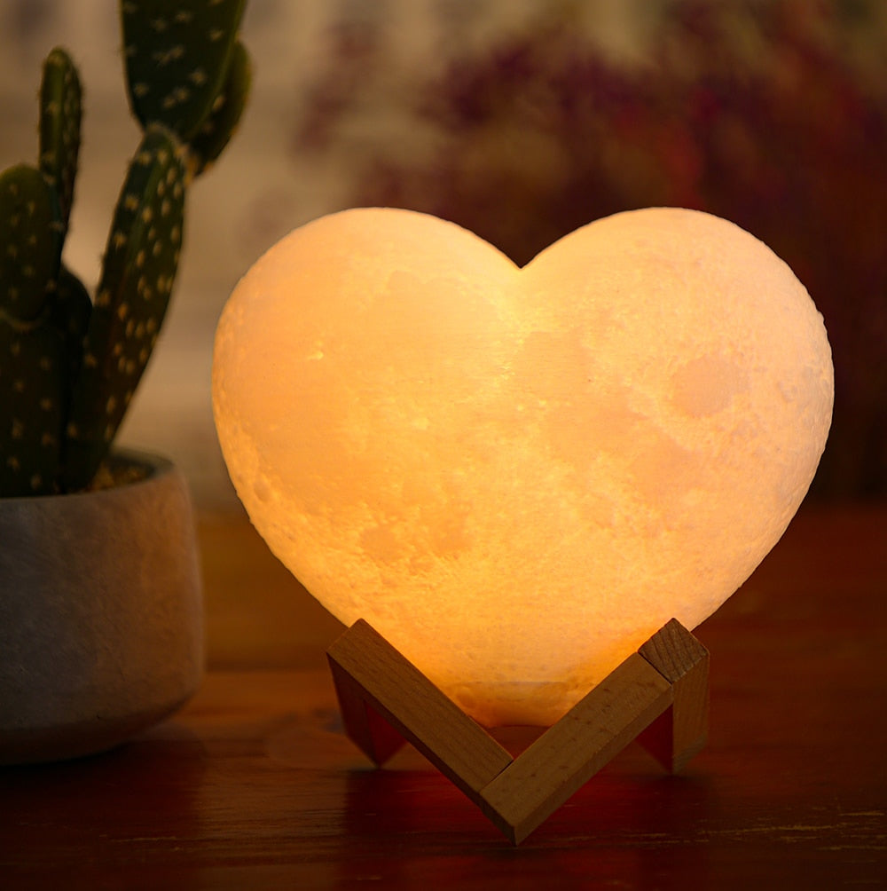 Love Heart Moon Lamp