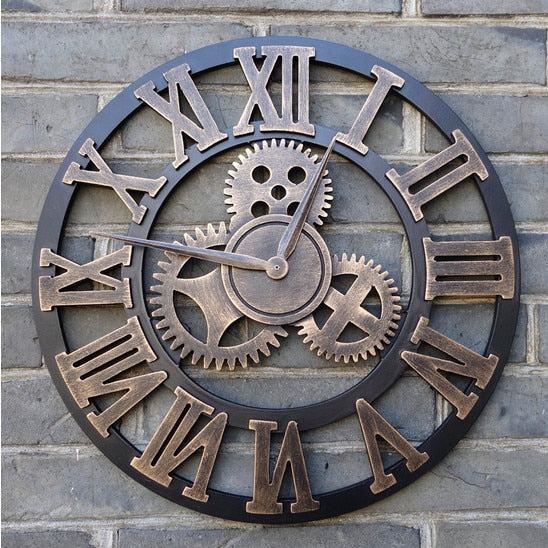 Rustic Gear Wall Clock - The Decor House
