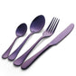 24 Piece Purple Cutlery Set