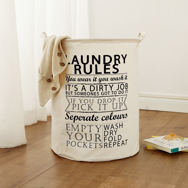 Foldable Laundry Bags with Slogans